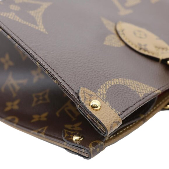 Louis Vuitton Onthego MM Giant Monogram Reverse Canvas Tote Bag Brown - Picture 6 of 16